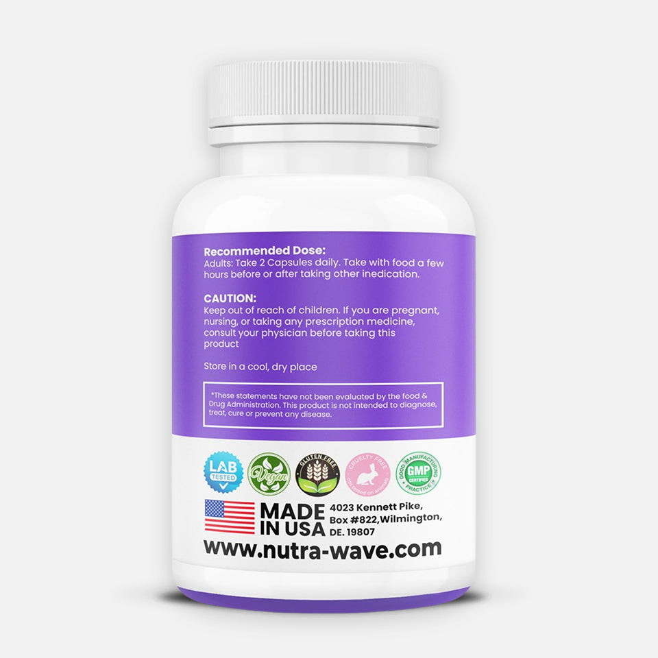 Nutrawave Berberine 1000mg capsules — supplement facts panel