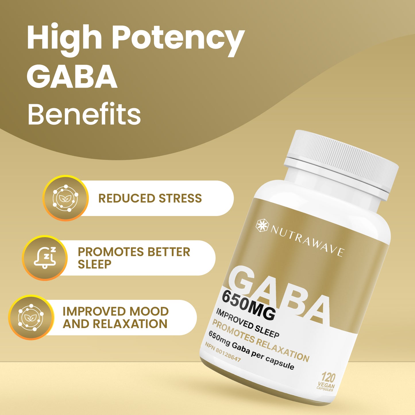
                  
                    GABA (Gamma-Aminobutyric Acid) Capsule - 650mg
                  
                