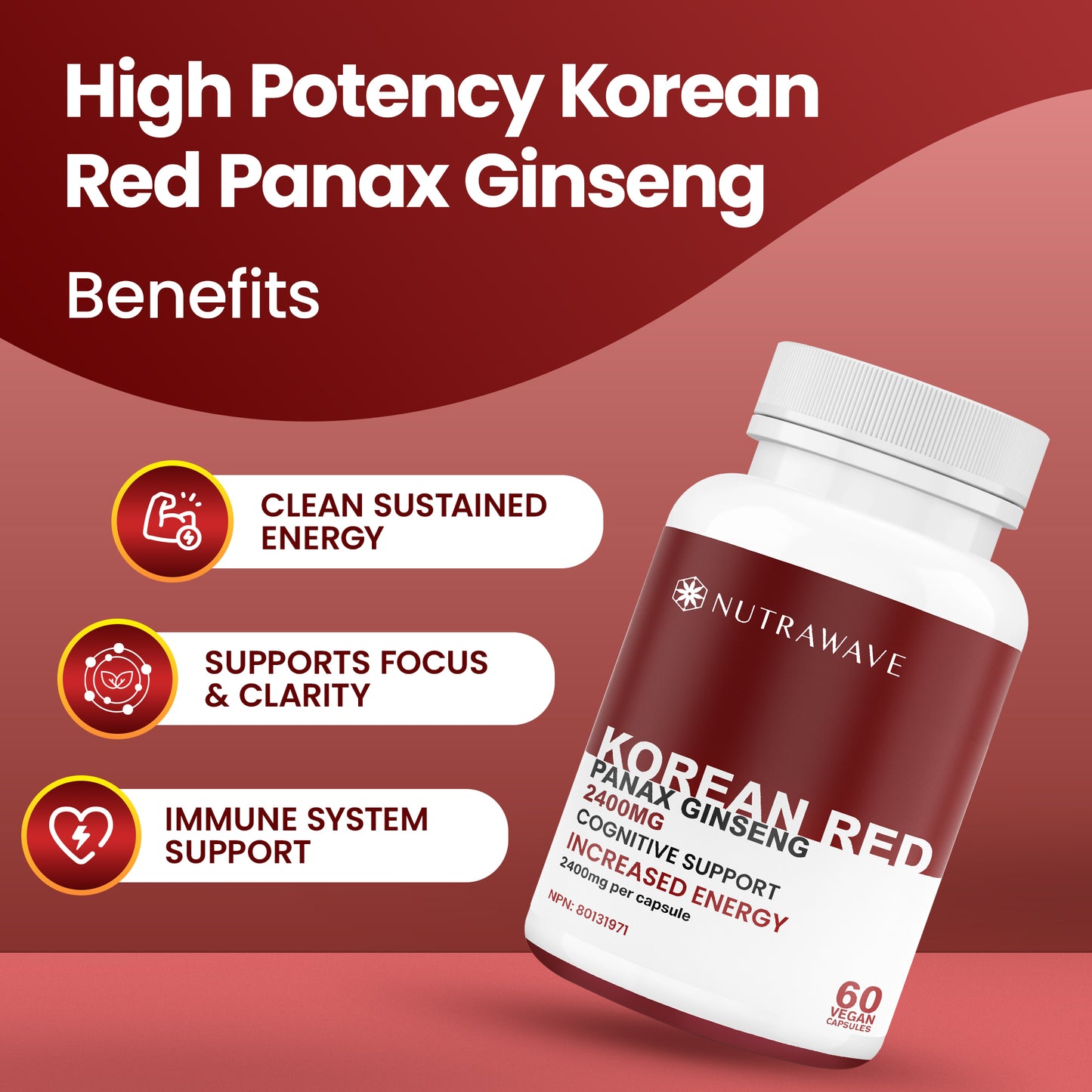 
                  
                    Korean Red Panax Ginseng Capsules - 2400mg
                  
                