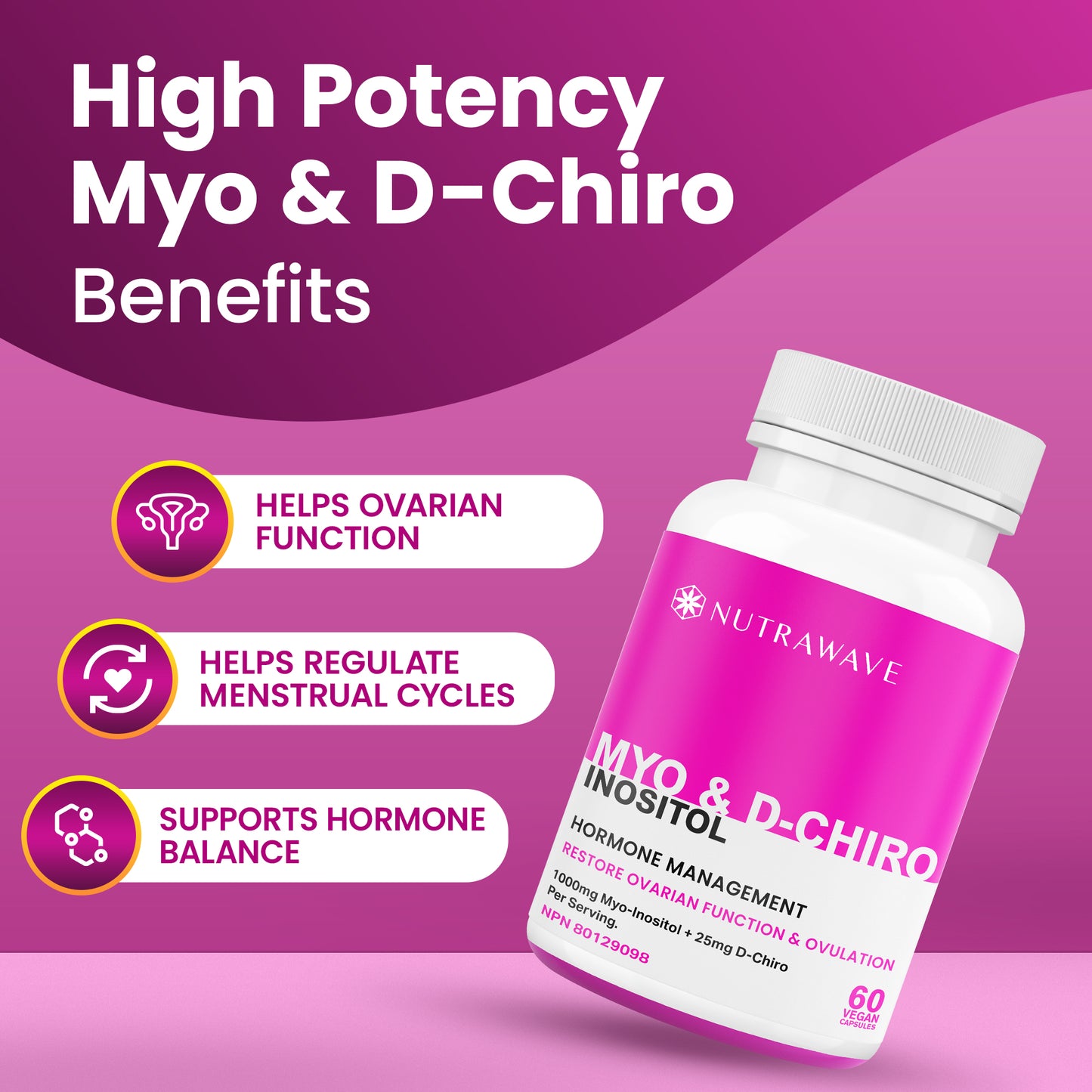 
                  
                    Myo-Inositol & D-Chiro Inositol Capsules - 1000MG
                  
                