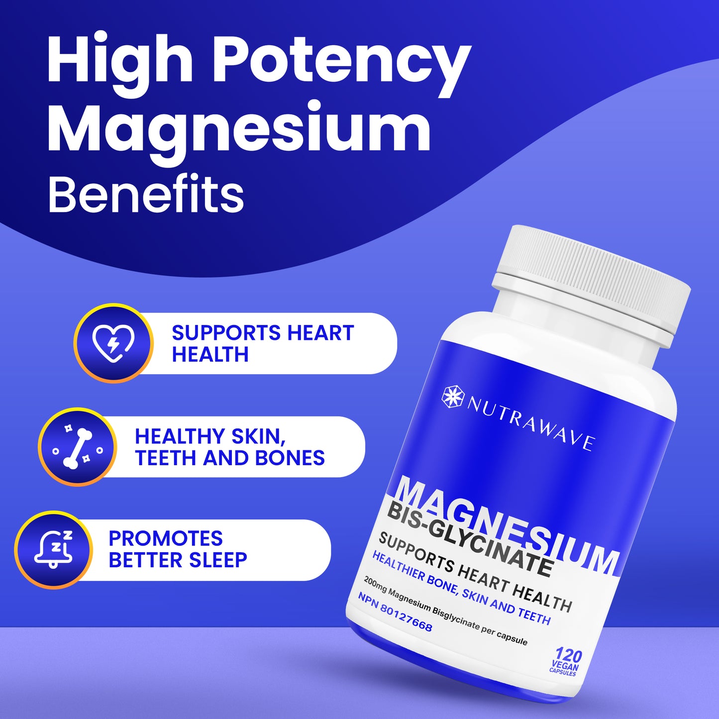 
                  
                    Magnesium Bisglycinate Chelated Capsules – 200mg
                  
                
