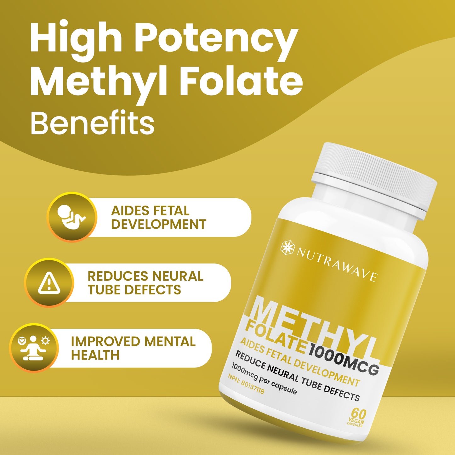 
                  
                    Methyl Folate (5-MTHF) Capsules - 1000mcg
                  
                