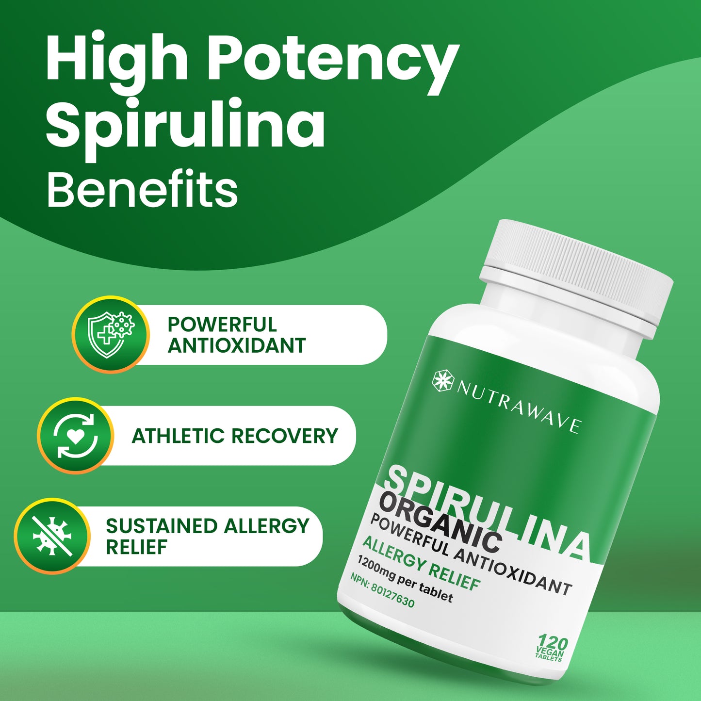 
                  
                    Organic Spirulina Tablet - 1200mg (per tablet)
                  
                