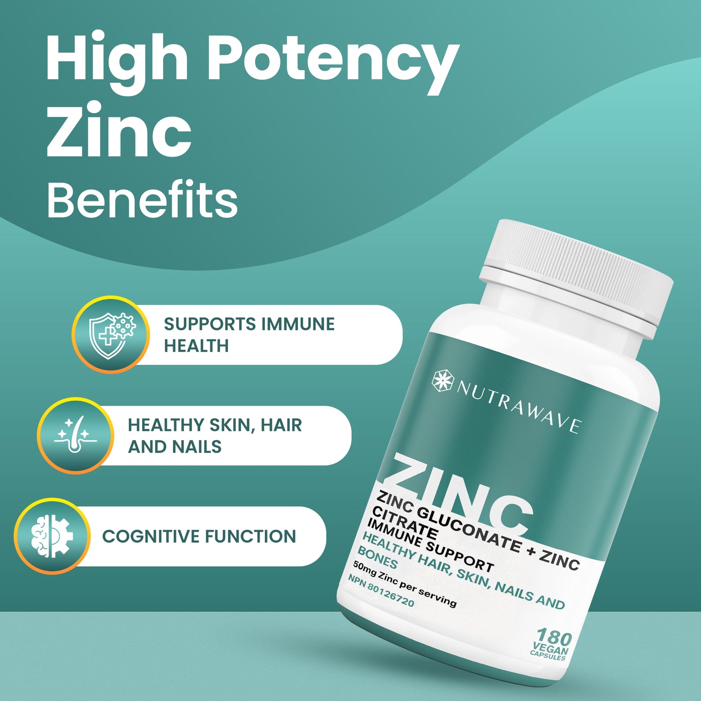 
                  
                    Zinc Gluconate & Zinc Citrate Chelated Capsules – 50mg
                  
                