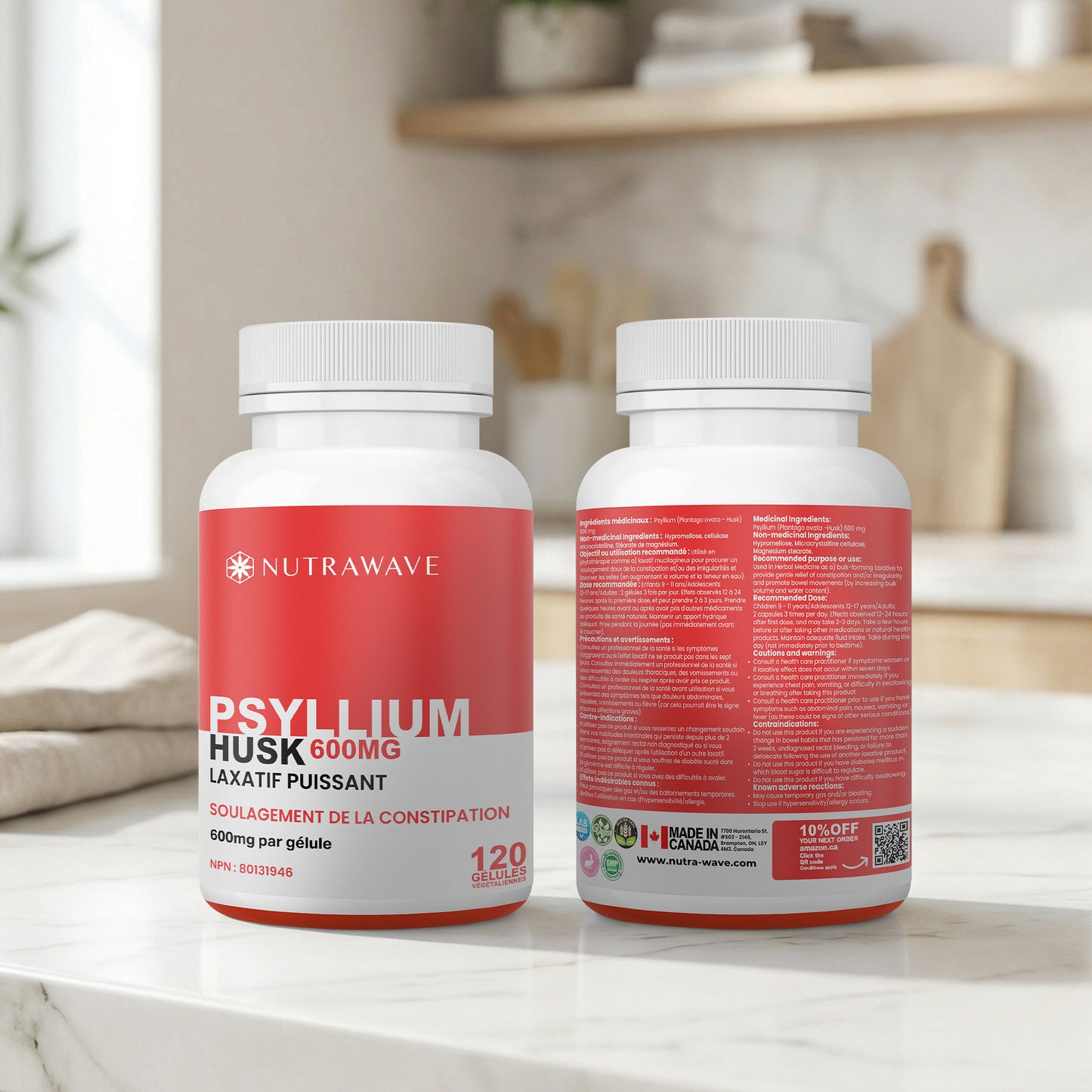 
                  
                    Psyllium Husk Fiber Capsules - 600mg
                  
                