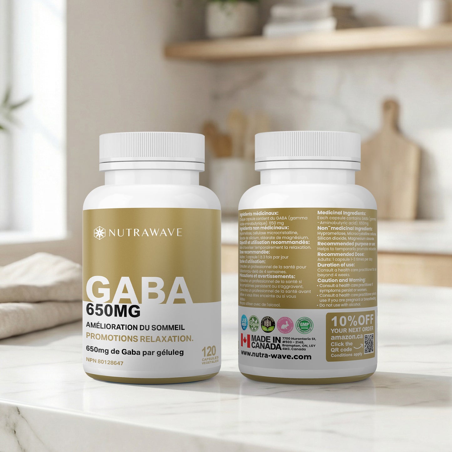 
                  
                    GABA (Gamma-Aminobutyric Acid) Capsule - 650mg
                  
                