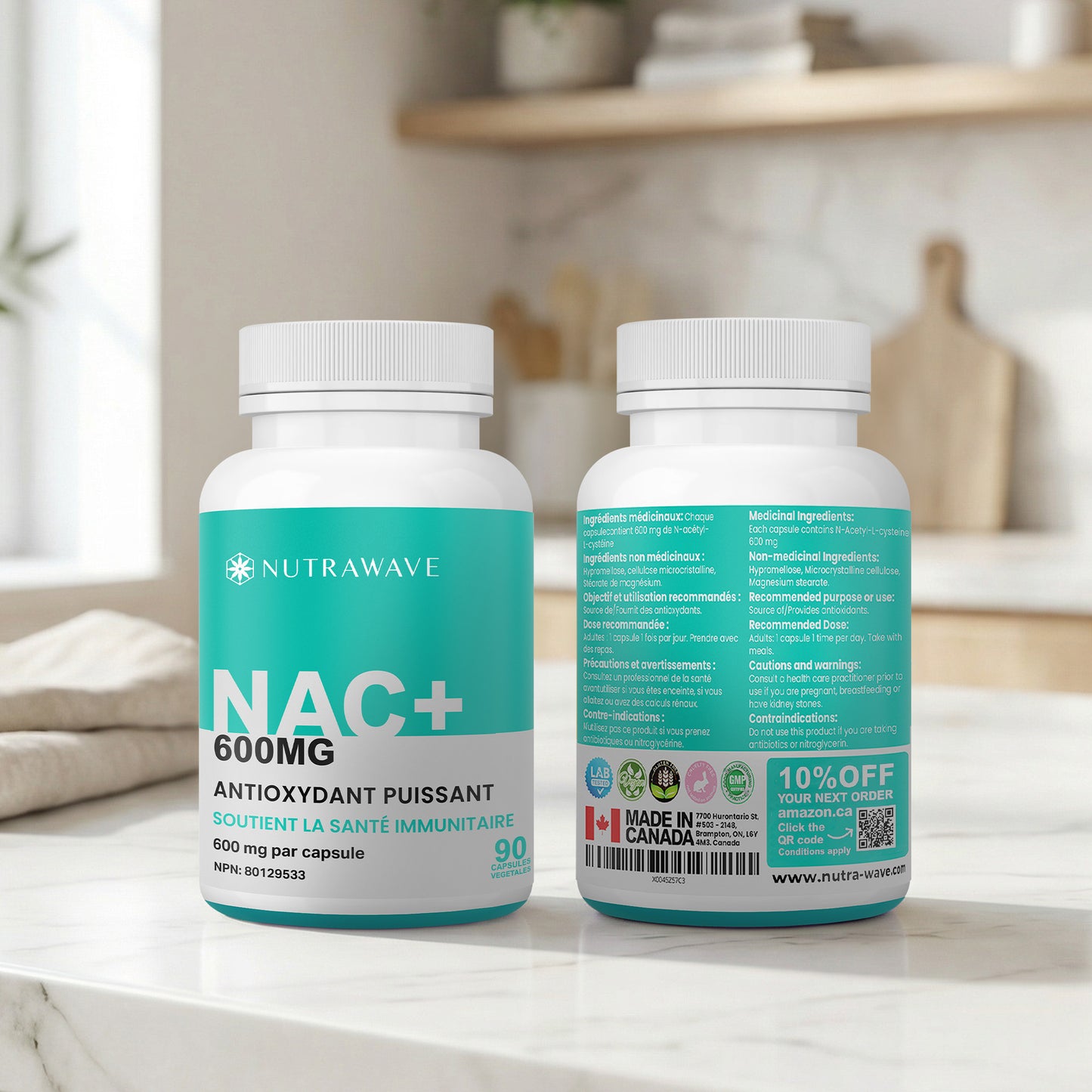 
                  
                    NAC (N-Acetyl-l-Cysteine) - 600mg
                  
                