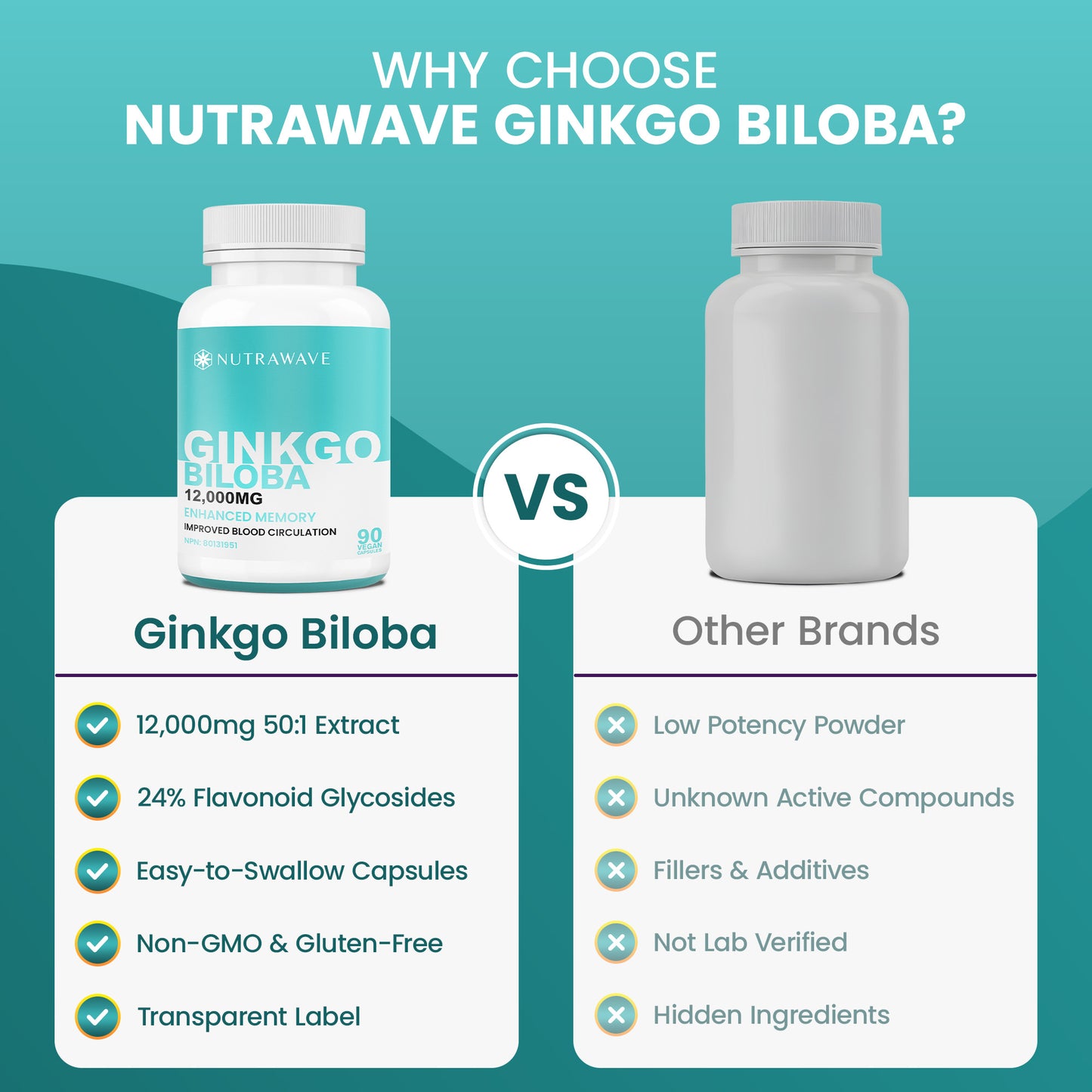 
                  
                    Ginkgo Biloba Capsules - 12000mg
                  
                