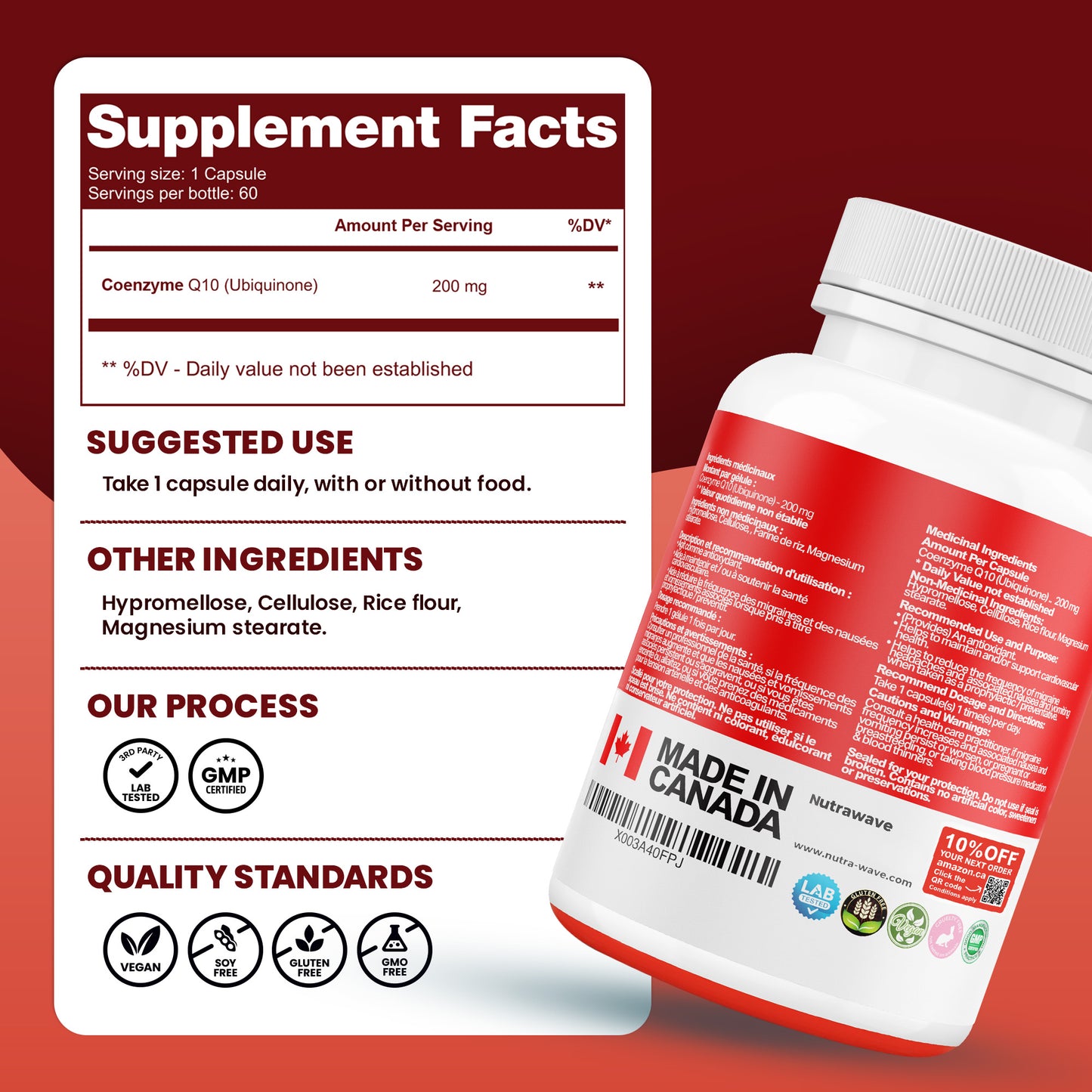 
                  
                    CoQ10 Ubiquinone Capsules - 200mg
                  
                