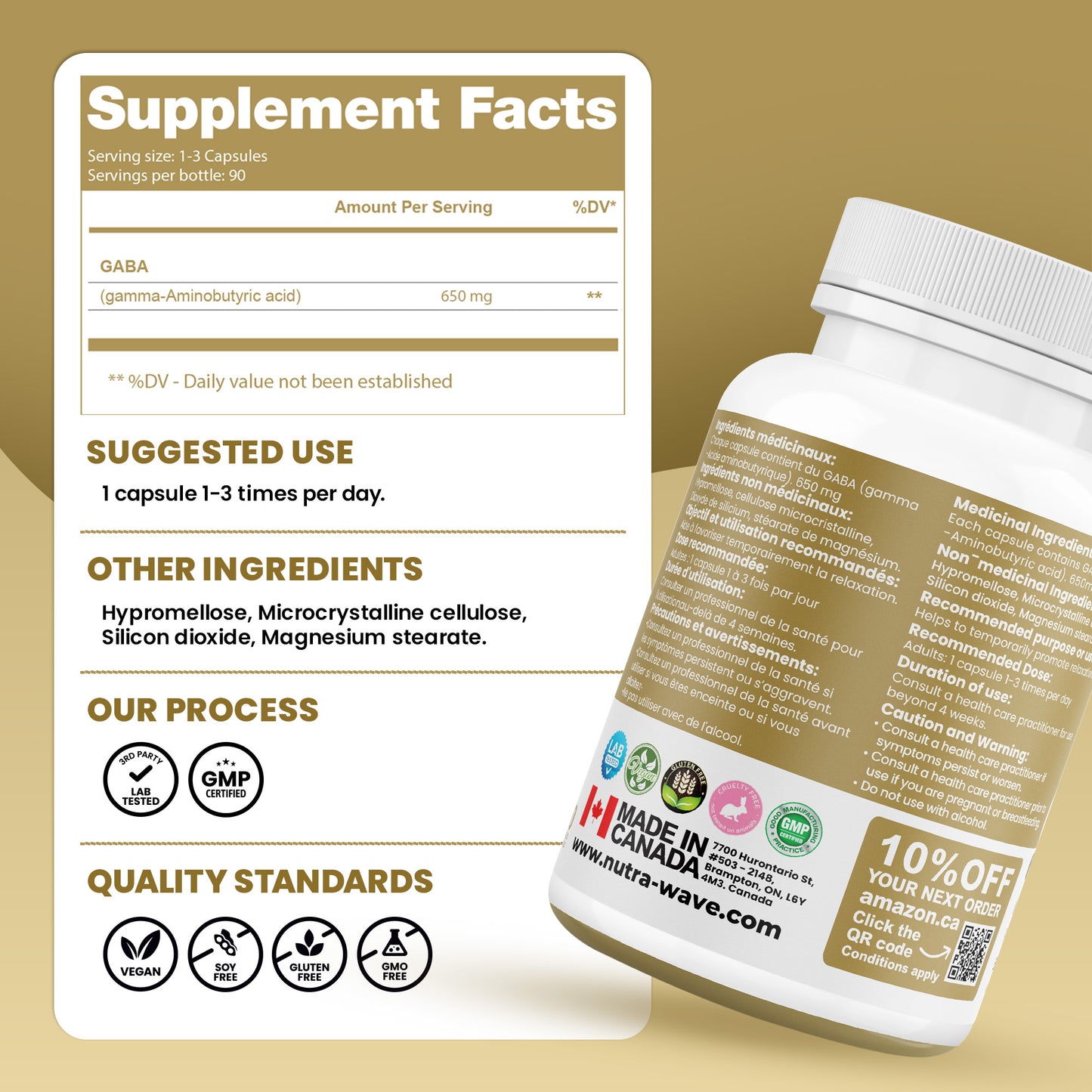 
                  
                    GABA (Gamma-Aminobutyric Acid) Capsule - 650mg
                  
                