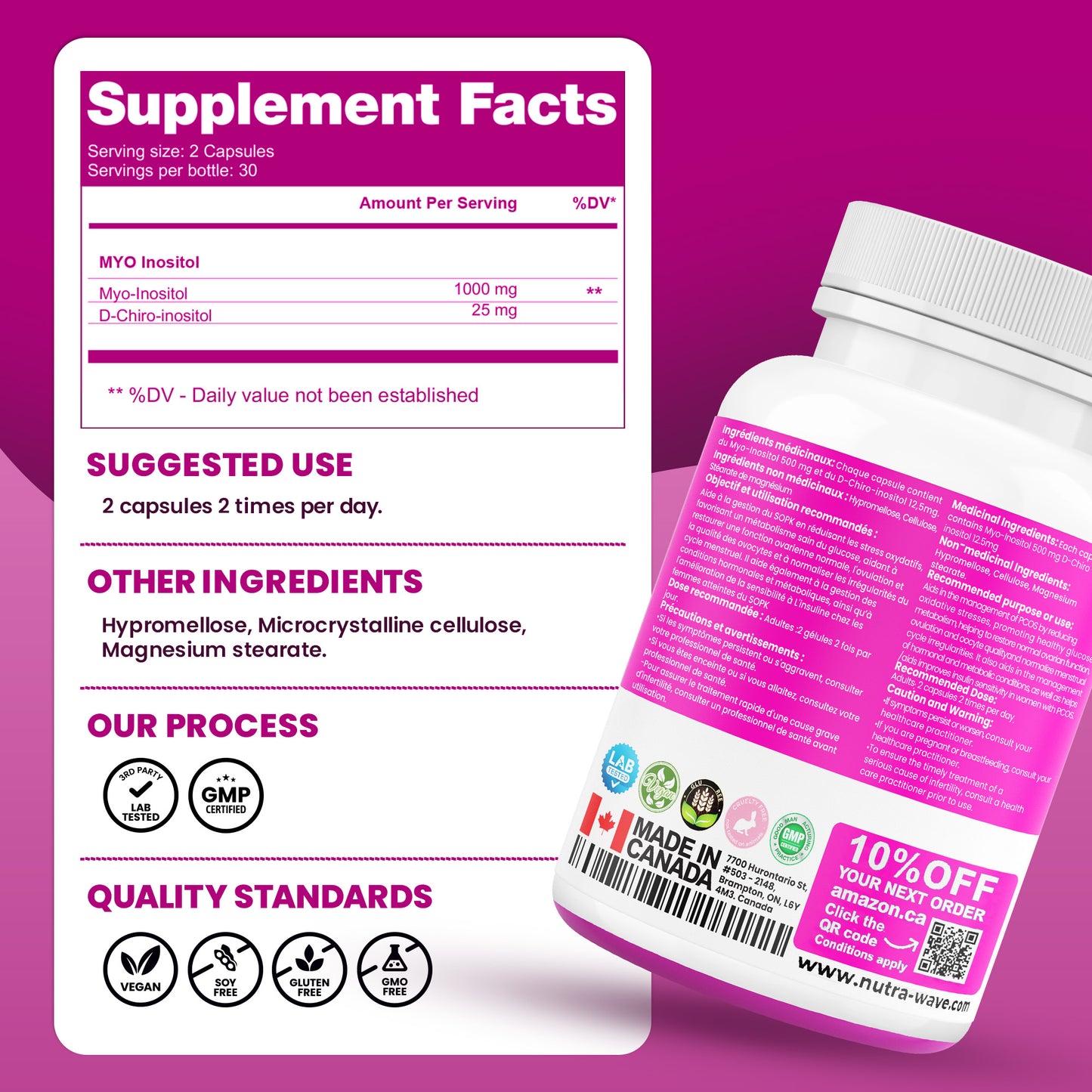 
                  
                    Myo-Inositol & D-Chiro Inositol Capsules - 1000MG
                  
                