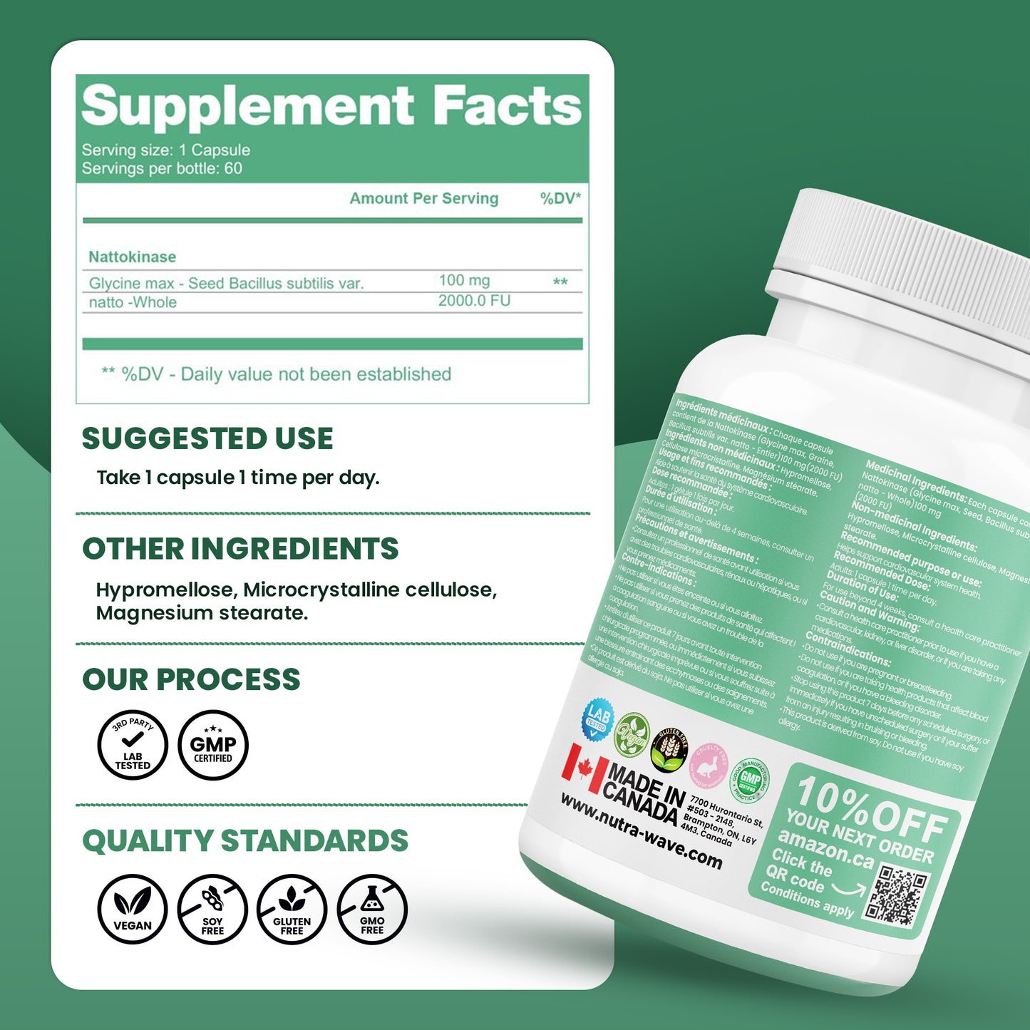 
                  
                    Nattokinase Capsules - 100mg
                  
                
