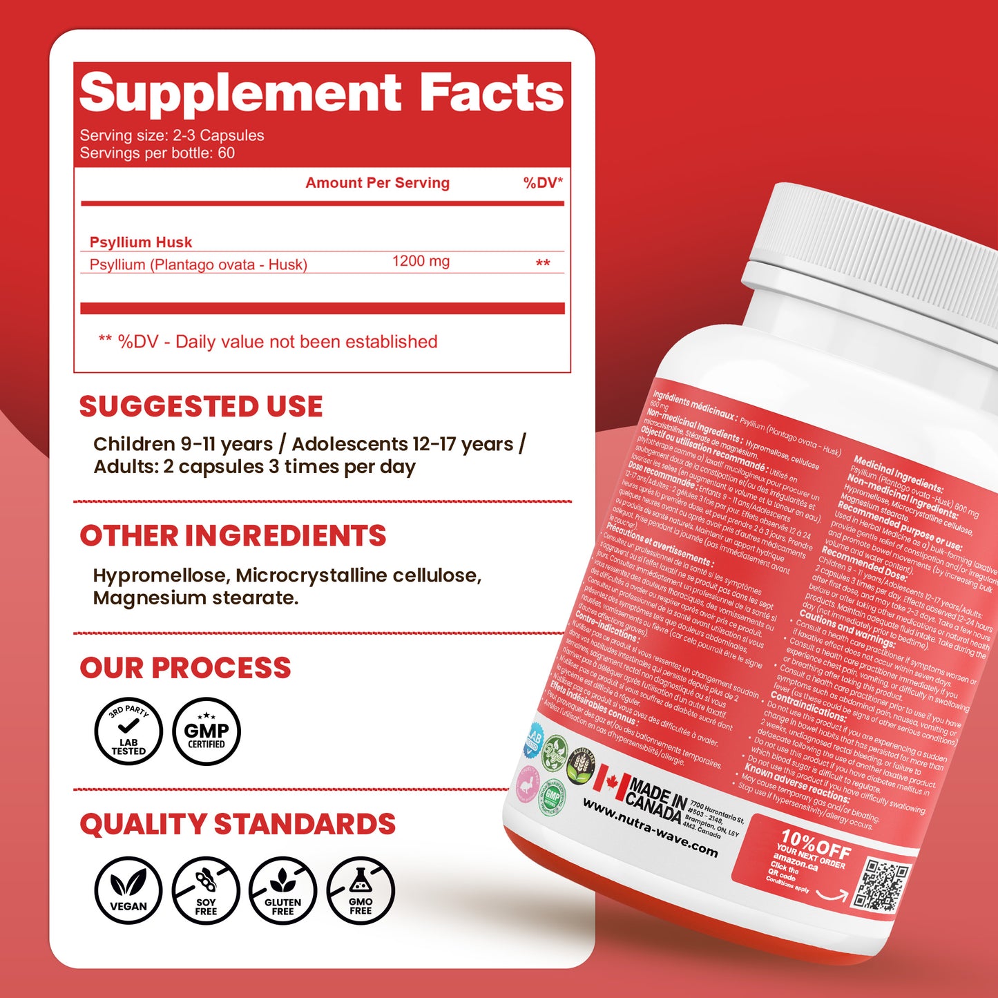 
                  
                    Psyllium Husk Fiber Capsules - 600mg
                  
                