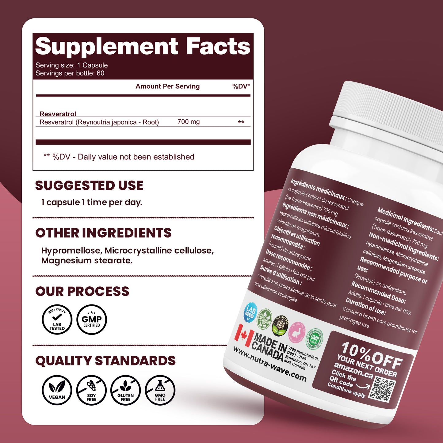 
                  
                    Resveratrol Capsules - 700mg
                  
                