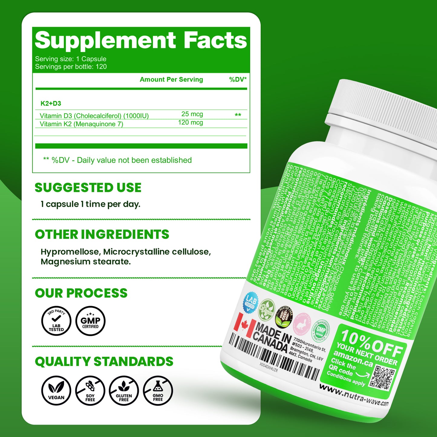 
                  
                    Nutrawave Vitamin D3 plus K2 1000IU capsules — quality and certifications
                  
                