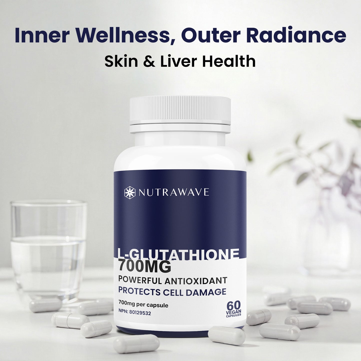 
                  
                    Nutrawave L-Glutathione 700mg capsules — suggested use
                  
                