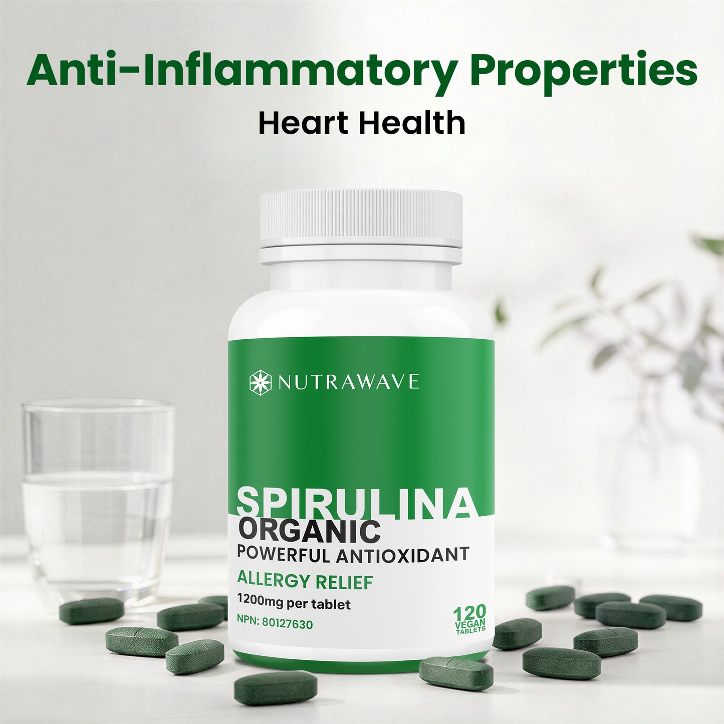 
                  
                    Organic Spirulina Tablet - 1200mg (per tablet)
                  
                