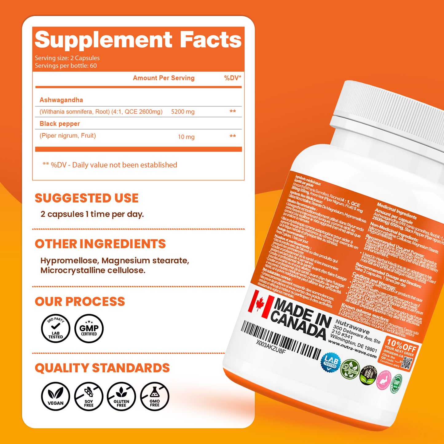 
                  
                    Ashwagandha Powder with Black Pepper Extract Capsules - 2600mg
                  
                