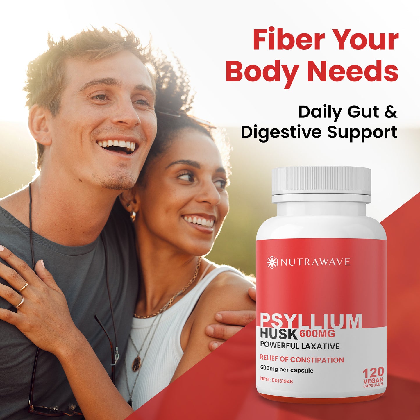 
                  
                    Psyllium Husk Fiber Capsules - 600mg
                  
                