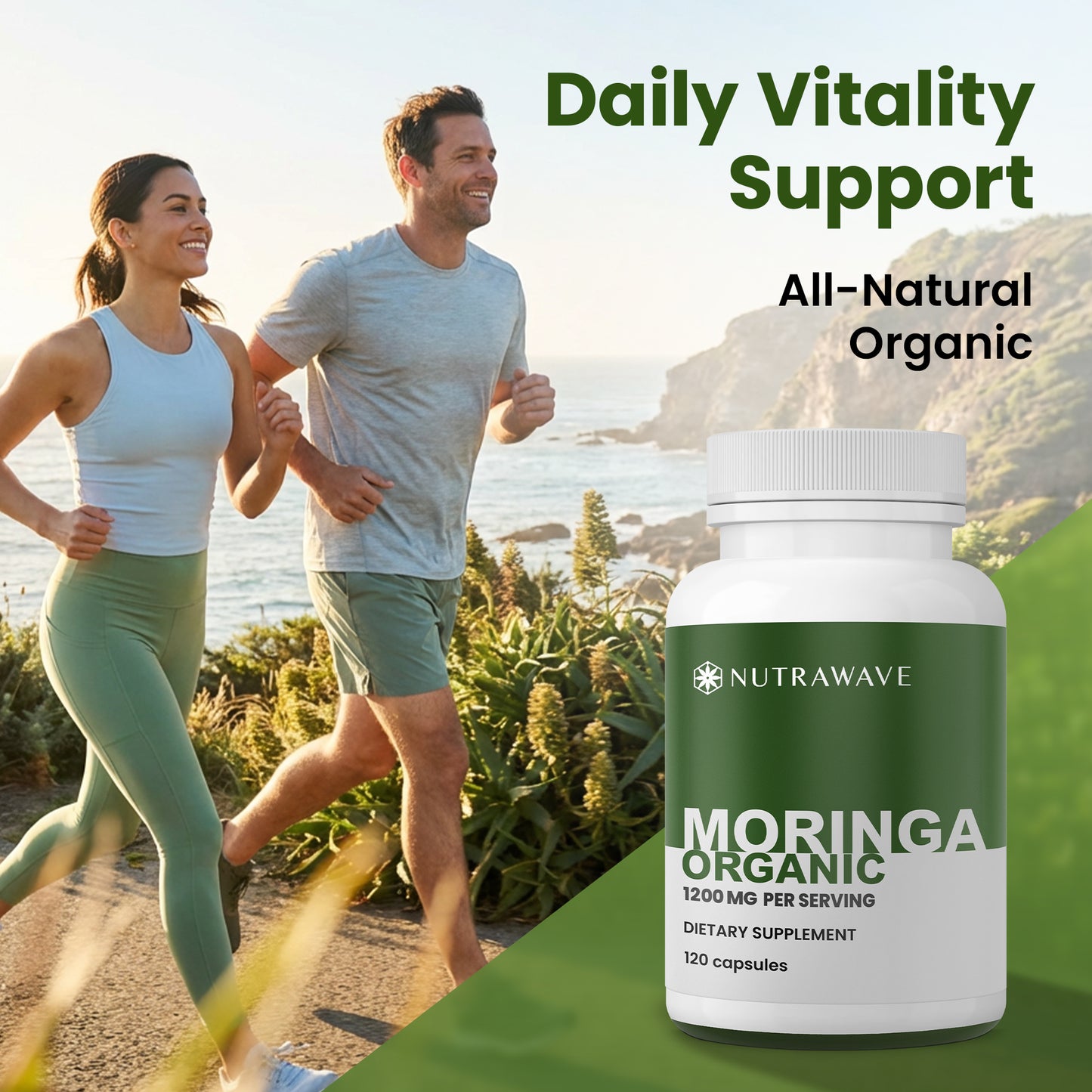 
                  
                    Nutrawave Organic Moringa Leaf 1200mg capsules — suggested use
                  
                
