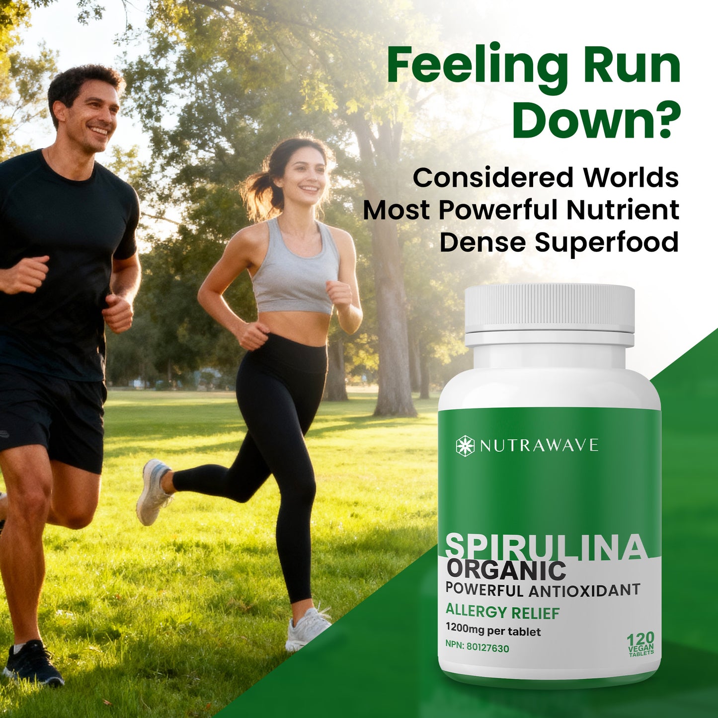 
                  
                    Organic Spirulina Tablet - 1200mg (per tablet)
                  
                