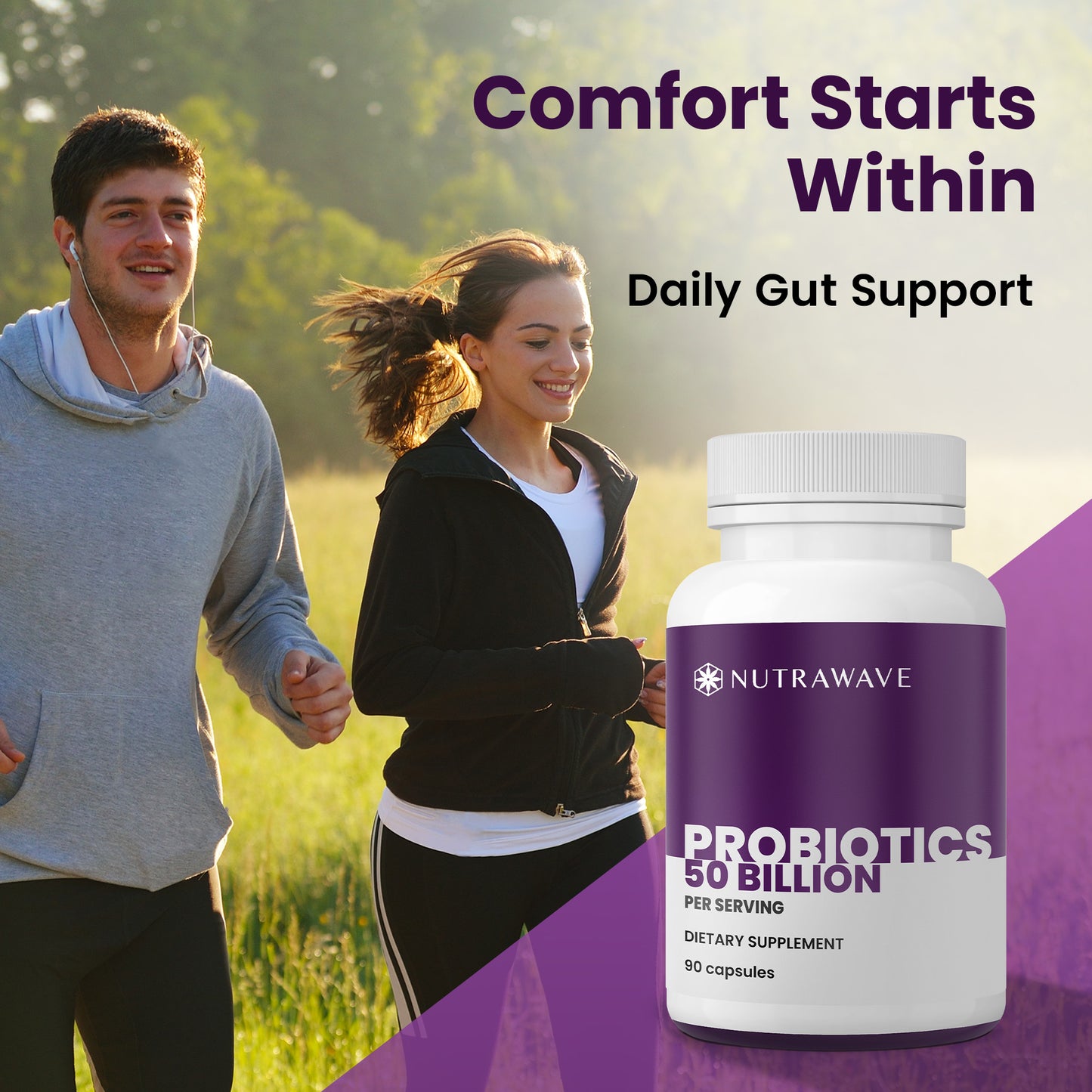 
                  
                    Nutrawave Probiotics 50 Billion 15-Strain capsules — vegan non-GMO formula
                  
                
