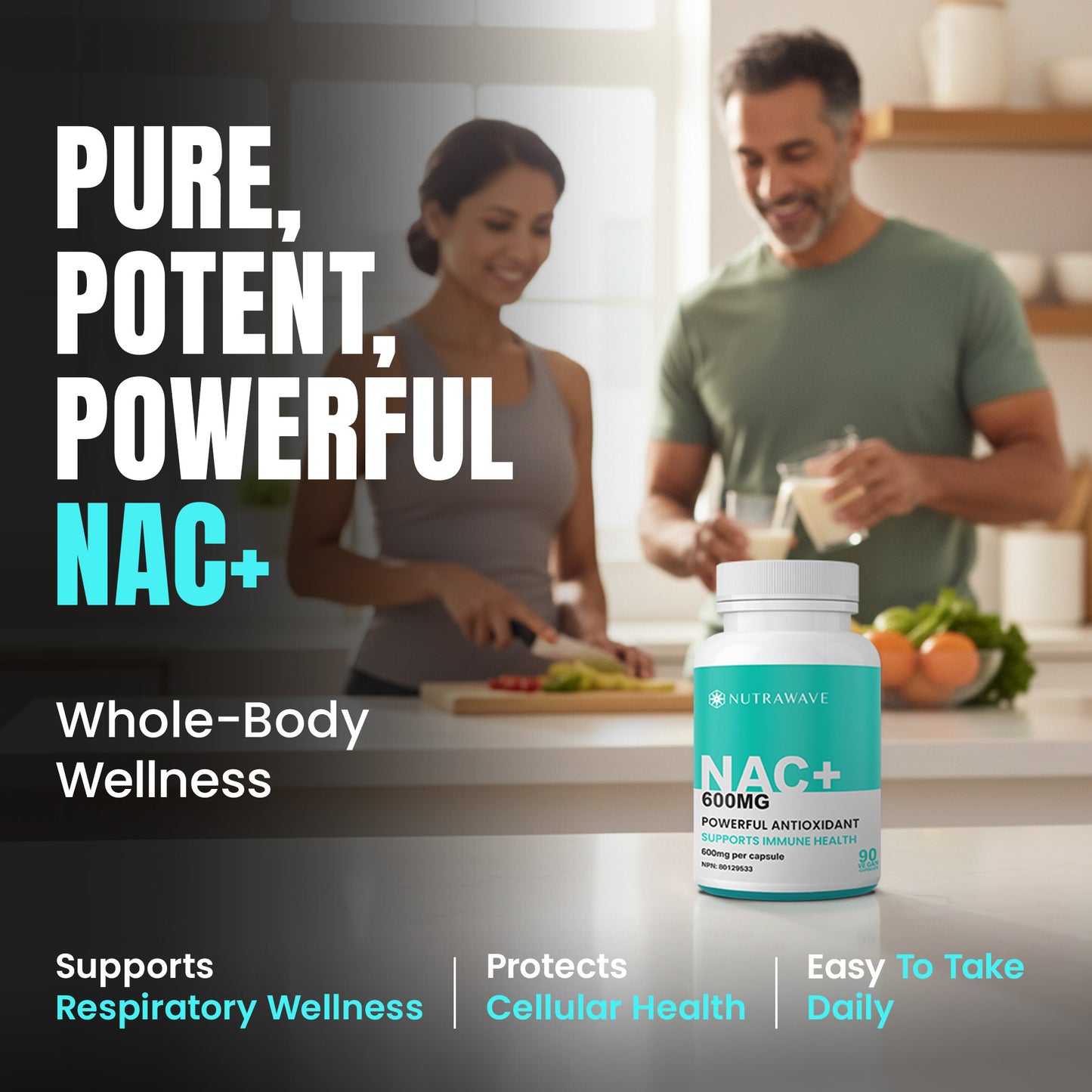 
                  
                    NAC (N-Acetyl-l-Cysteine) - 600mg
                  
                