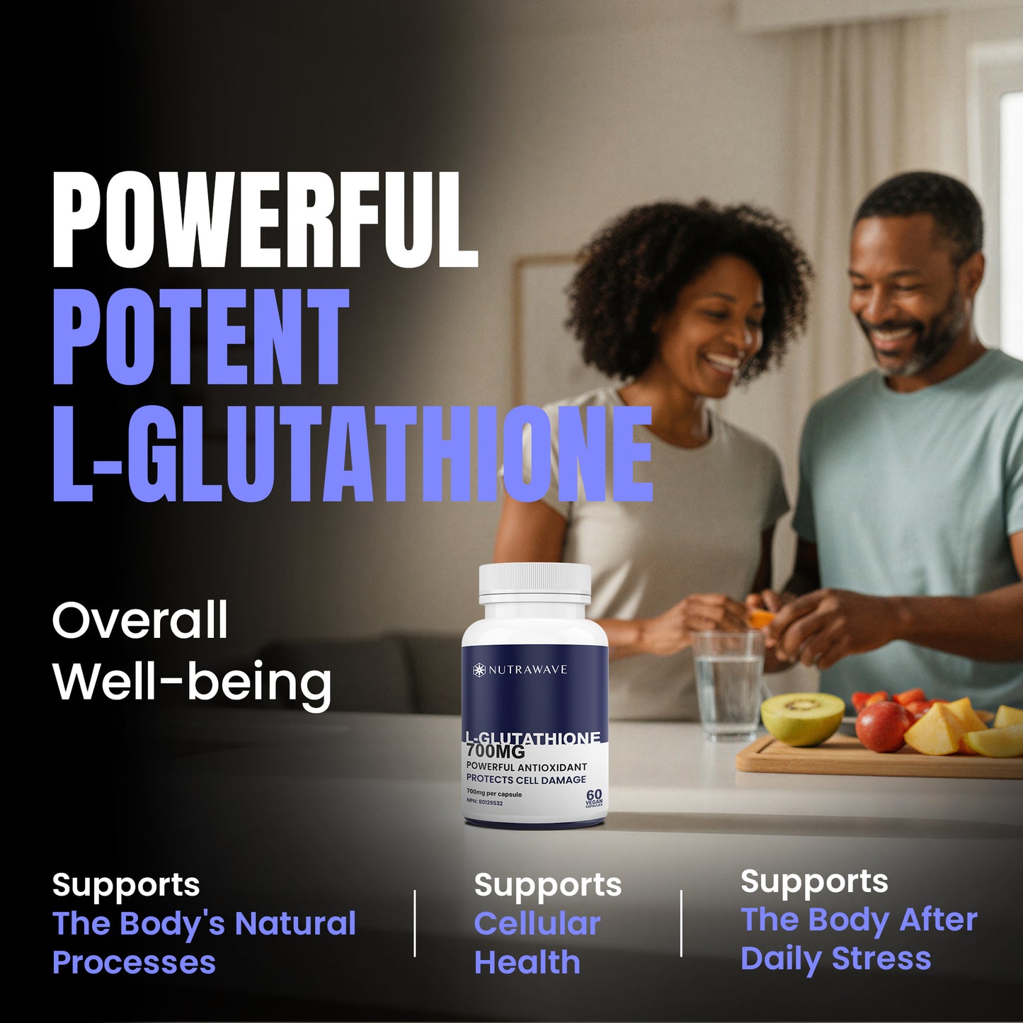 
                  
                    Nutrawave L-Glutathione 700mg capsules — product details
                  
                