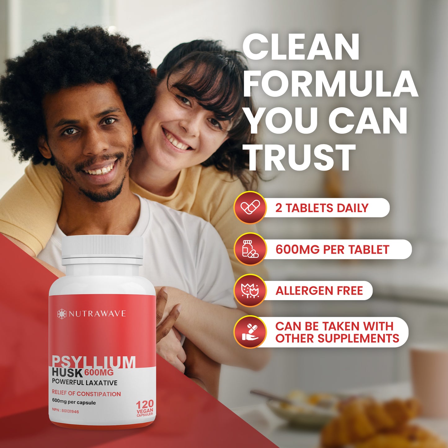 
                  
                    Psyllium Husk Fiber Capsules - 600mg
                  
                