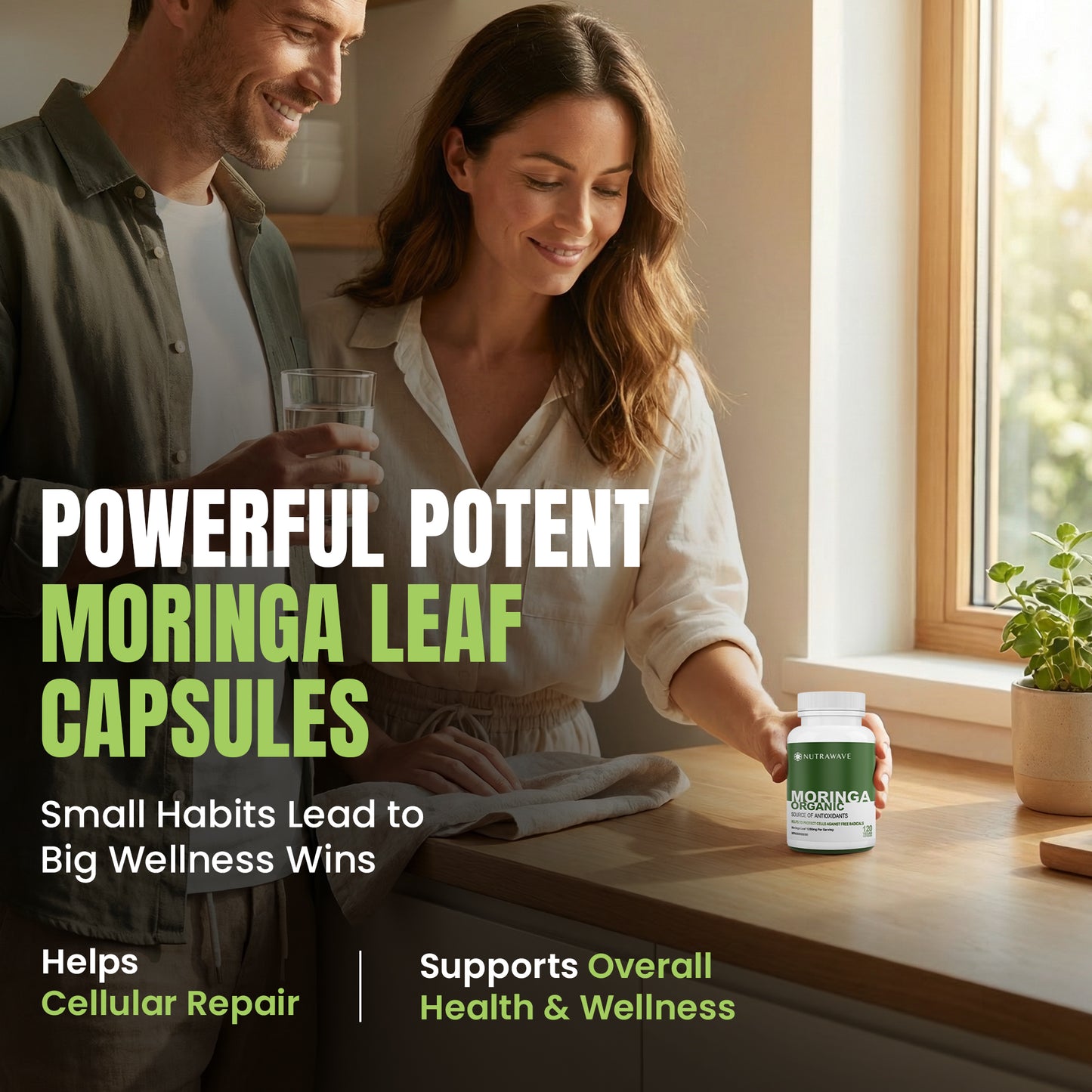 
                  
                    Organic Moringa Leaf Capsules - 1200mg
                  
                