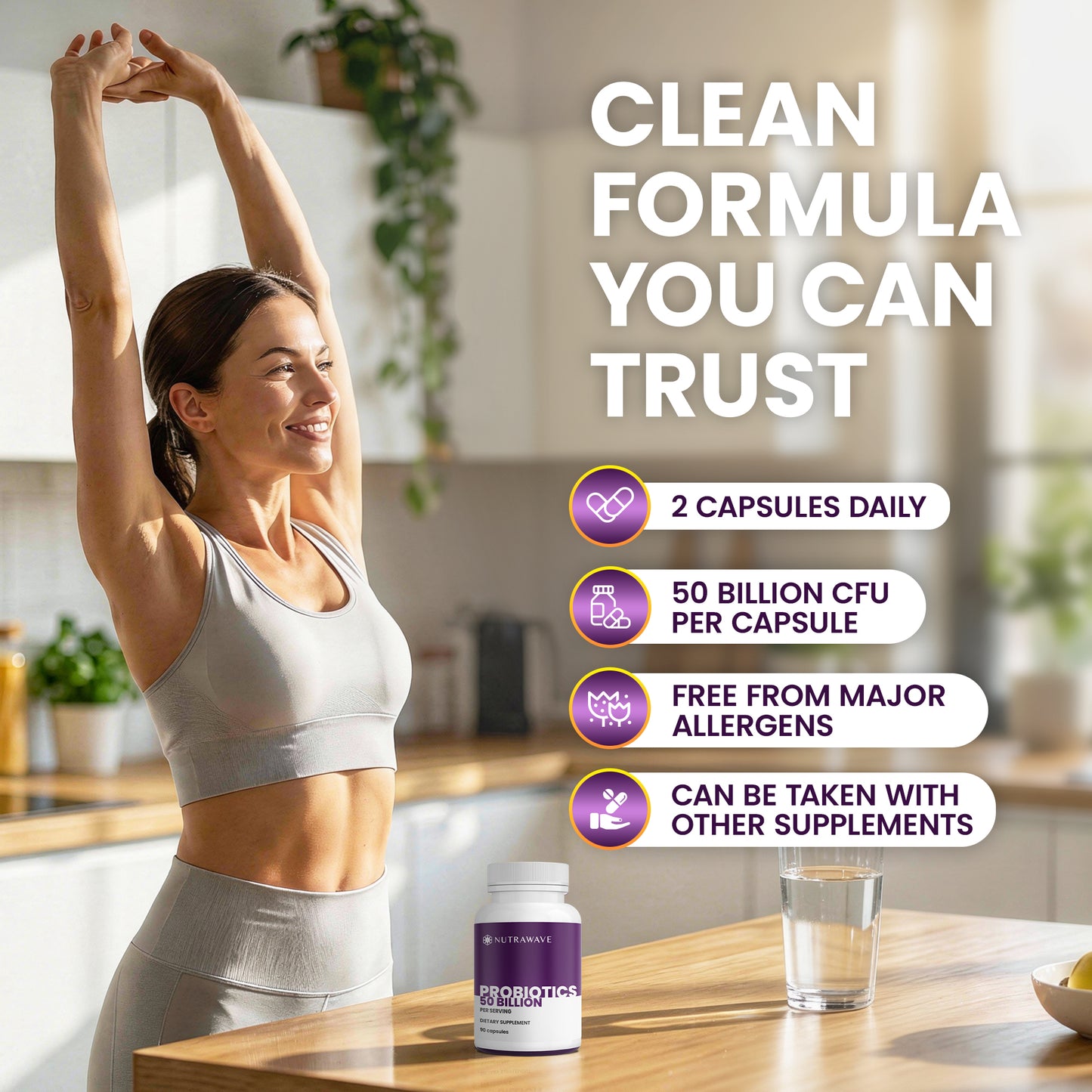 
                  
                    Nutrawave Probiotics 50 Billion 15-Strain capsules — label information
                  
                