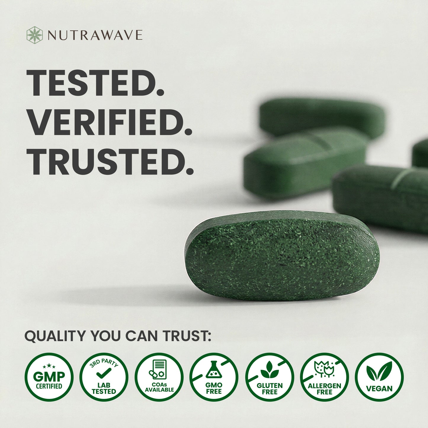 
                  
                    Organic Spirulina Tablet - 1200mg (per tablet)
                  
                