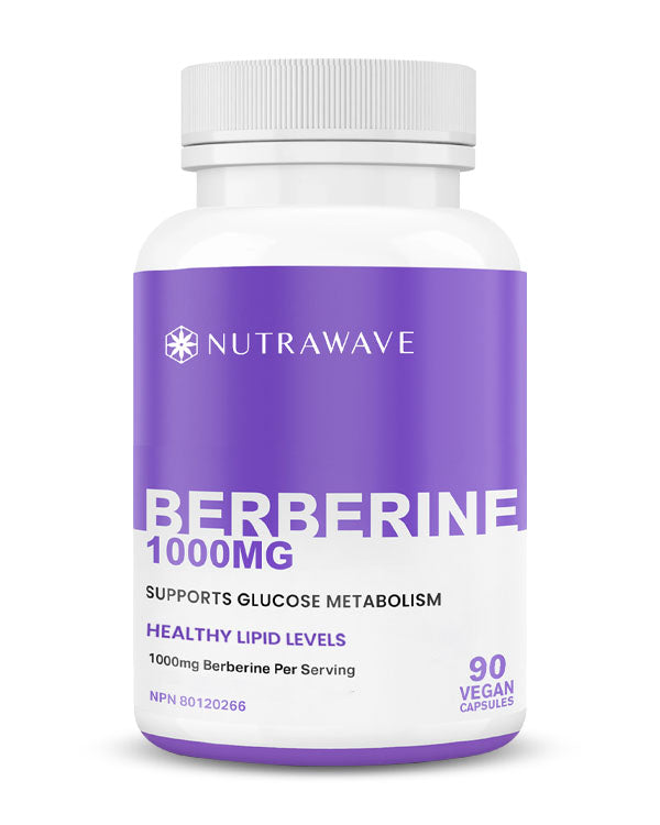 Nutrawave Berberine 1000mg capsules bottle — blood sugar support supplement