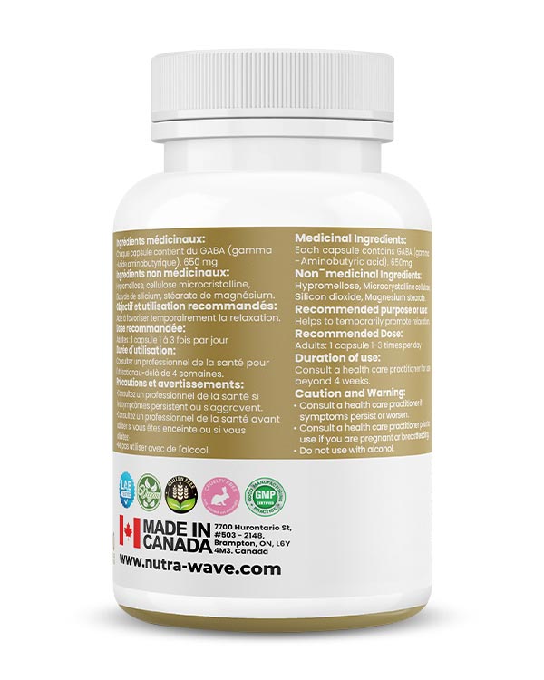
                  
                    GABA (Gamma-Aminobutyric Acid) Capsule - 650mg
                  
                