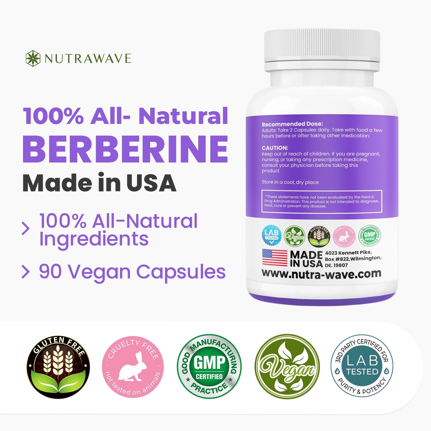 
                  
                    Berberine Capsules - 1000mg (per serving)
                  
                