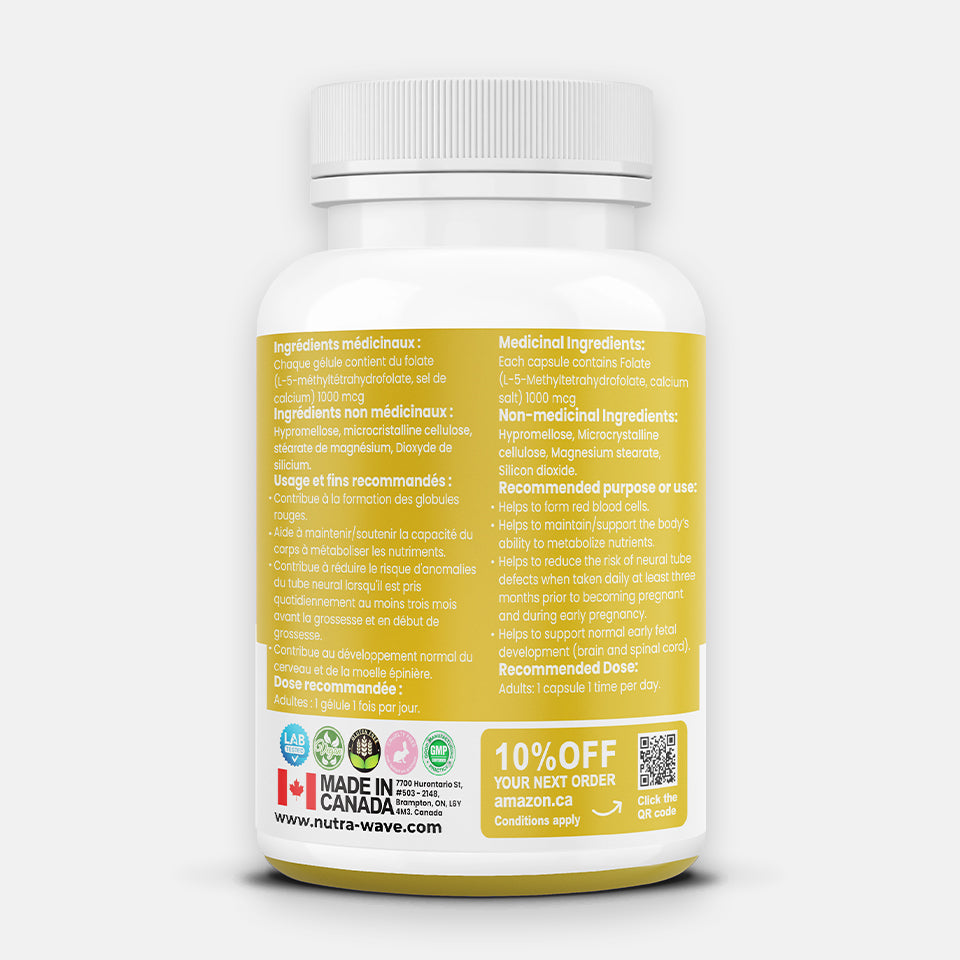 
                  
                    Methyl Folate (5-MTHF) Capsules - 1000mcg
                  
                