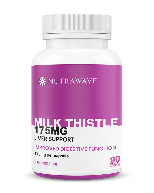 Nutrawave Milk Thistle 175mg capsules bottle — liver detox supplement