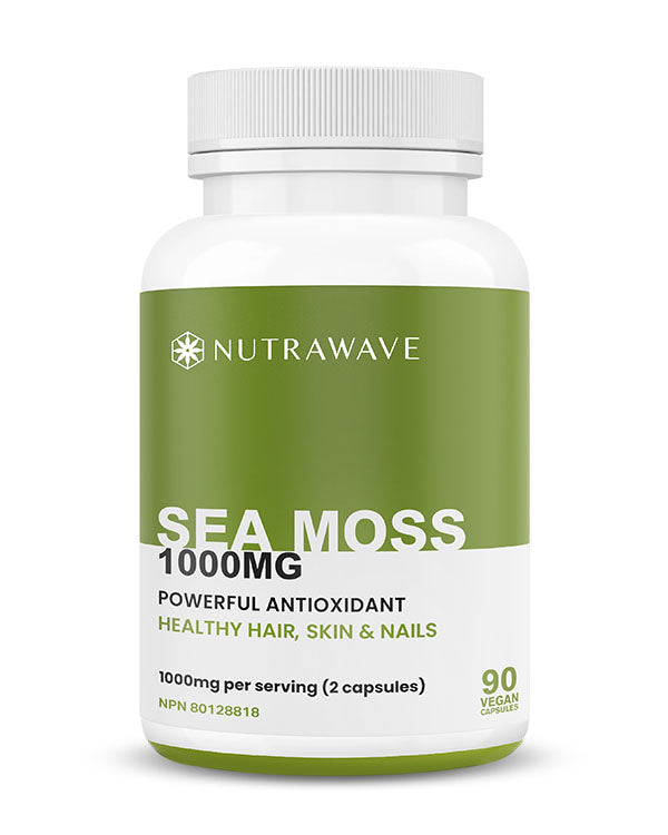Nutrawave Irish Sea Moss 1000mg capsules bottle — thyroid and immune support supplement