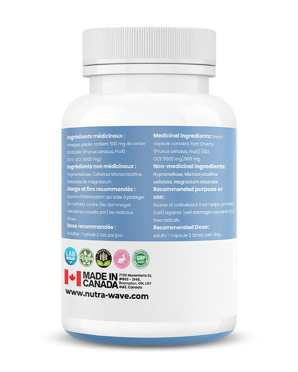 Nutrawave Tart Cherry 10000mg capsules — supplement facts panel
